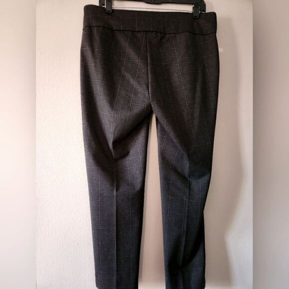 ZAC RACHEL PANTS WOMEN'S GRAY PLAID FLAT FRONT CASUAL size LARGE - Picture 4 of 4